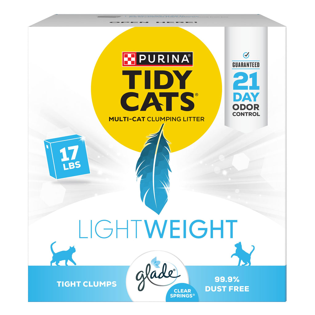 Purina Tidy Cats Low Dust Multi Cat Clumping Cat Litter Odor Control Formula LightWeight Glade Clear Springs - 17 lb. Box